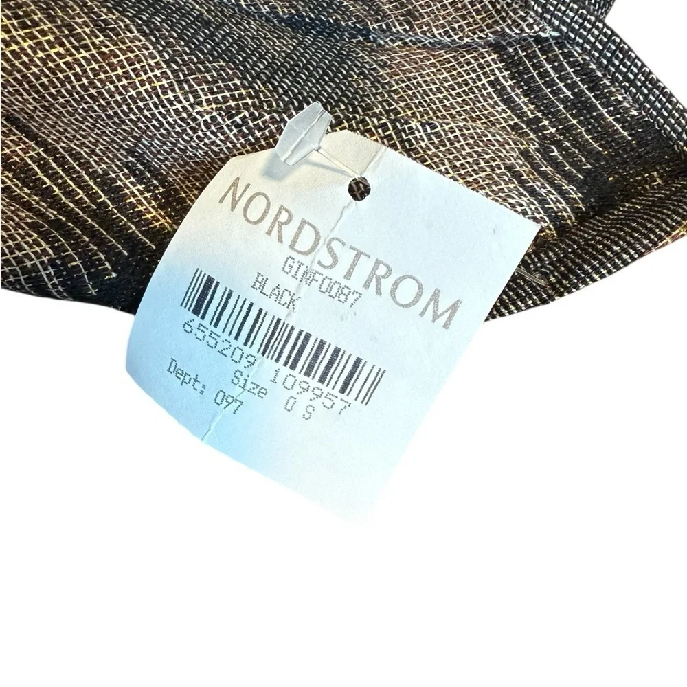 Nordstrom Metallic Chevron Infinity Scarf Black Gold Tan Soft Lightweight Loop